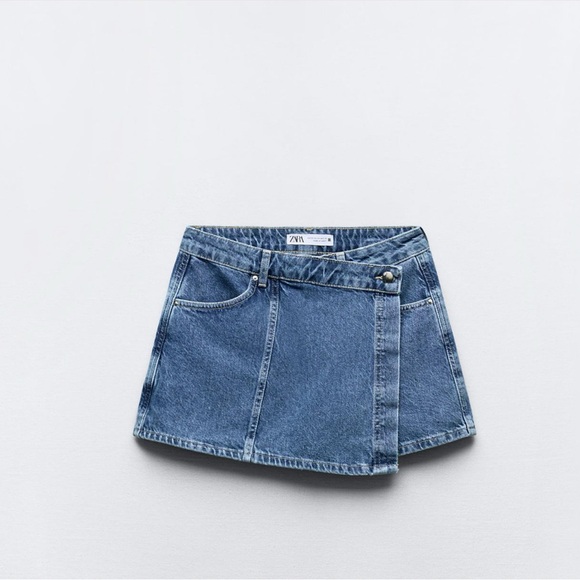 Zara Denim Crop Top and Skort Set - Picture 3 of 7